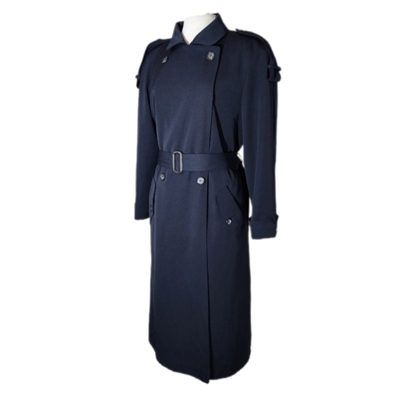Evan Picone Jackets & Blazers - Evan-Picone Coat Double Breasted 100% Wool Trench Black Size L